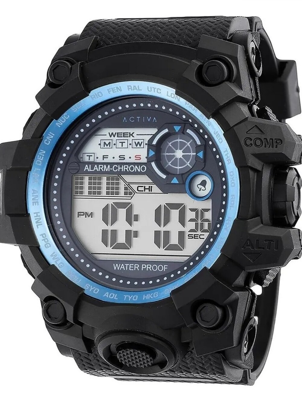 NWT Activa X Invicta Men's Multi Functional Watch 52mm. Black Blue ACW430-003